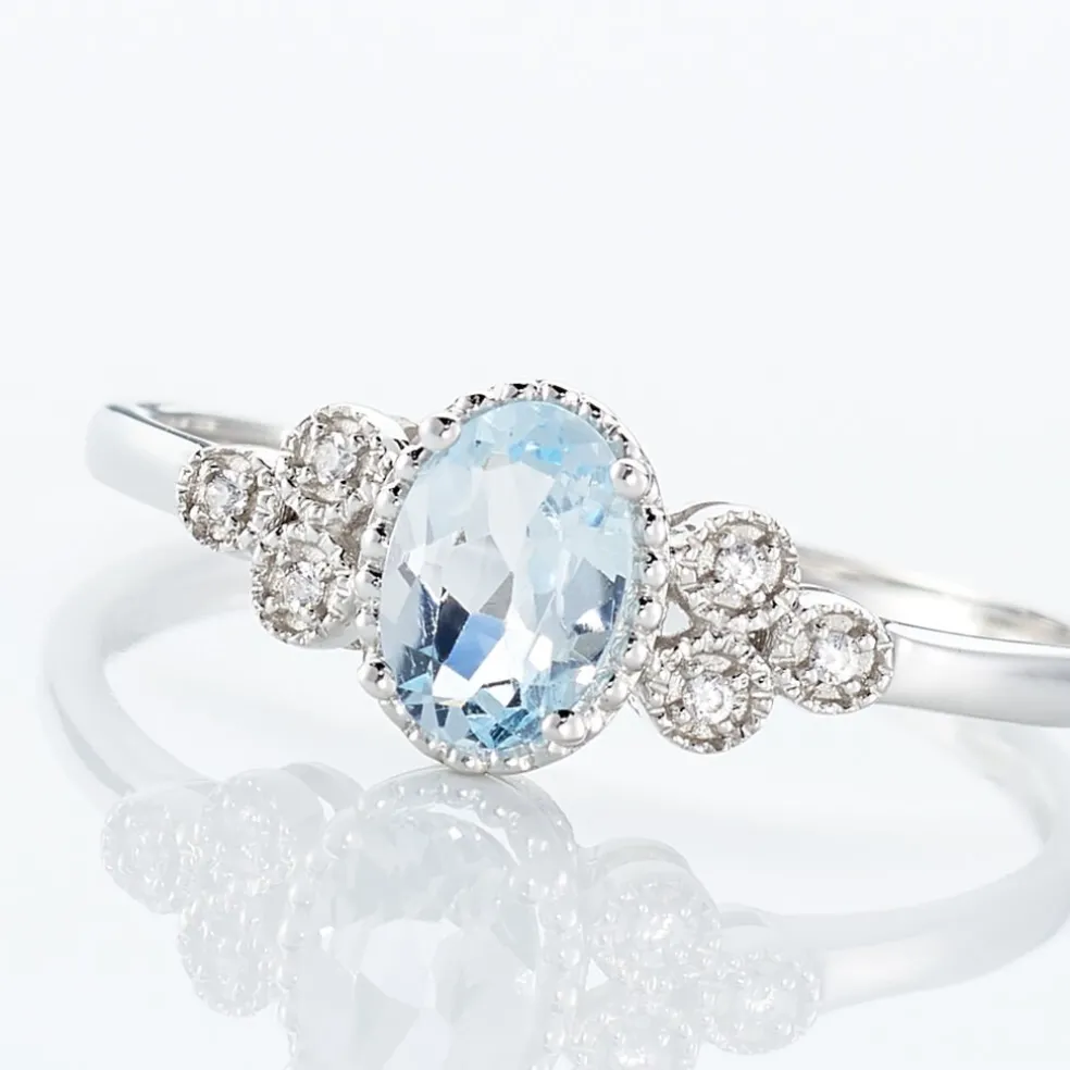 Bague Cyprille Or Blanc Topaze Et Oxyde De Zirconium