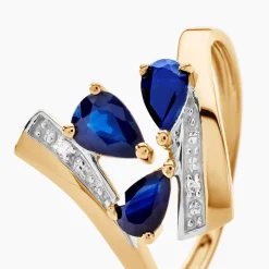 Bague Dahlia Or Jaune Saphir Diamant