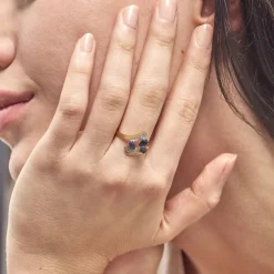 Bague Dahlia Or Jaune Saphir Diamant