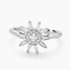 Bague Daisy Argent Blanc Oxyde De Zirconium