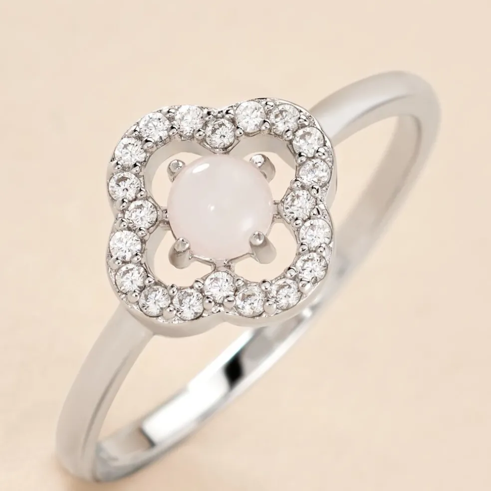 Bague Dally Argent Blanc Quartz Oxyde De Zirconium