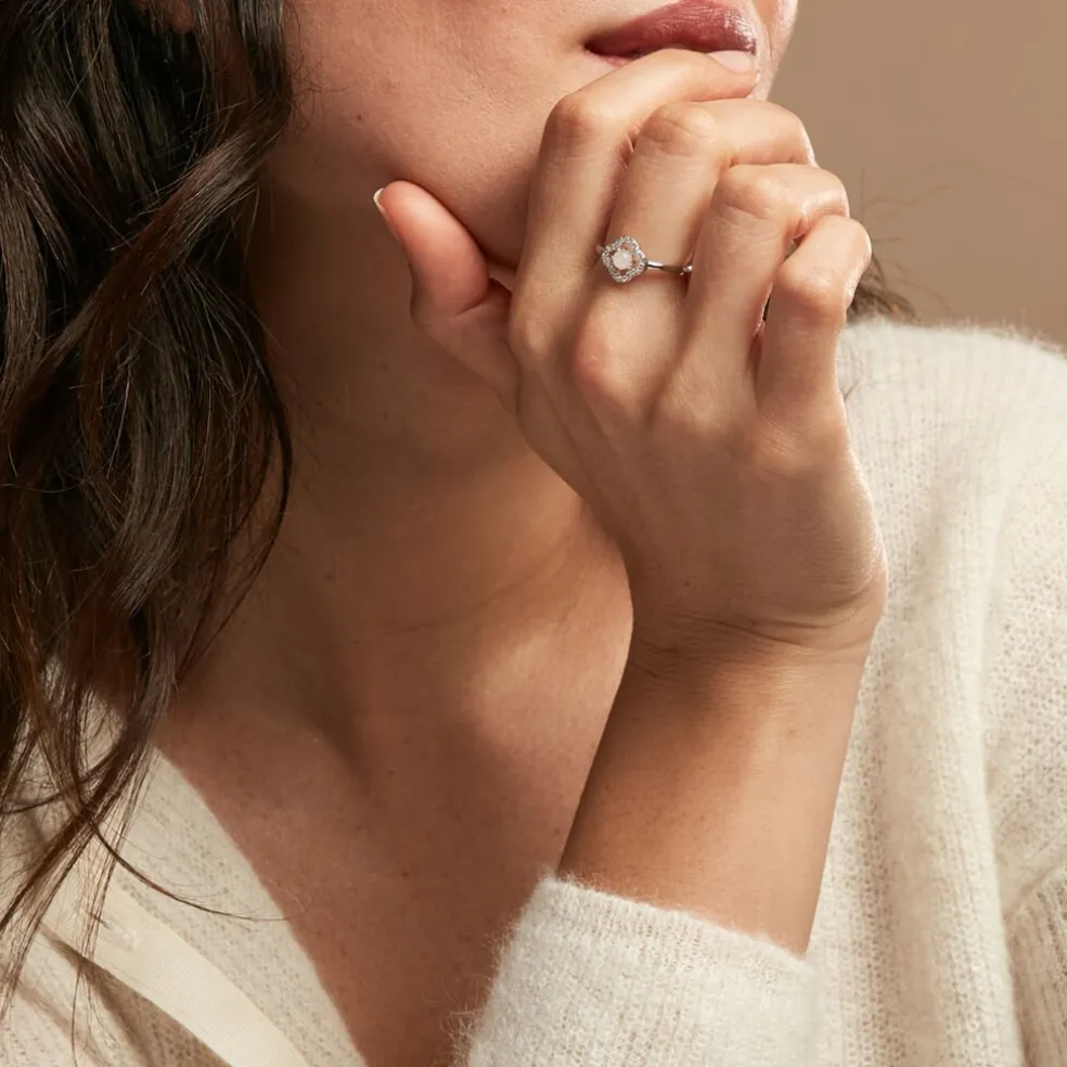 Bague Dally Argent Blanc Quartz Oxyde De Zirconium