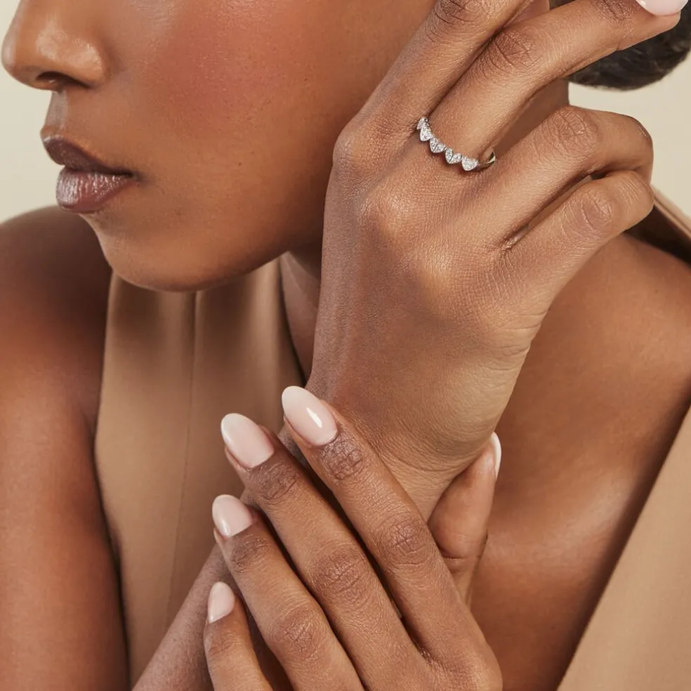 Bague Declaration Argent Blanc Oxyde De Zirconium