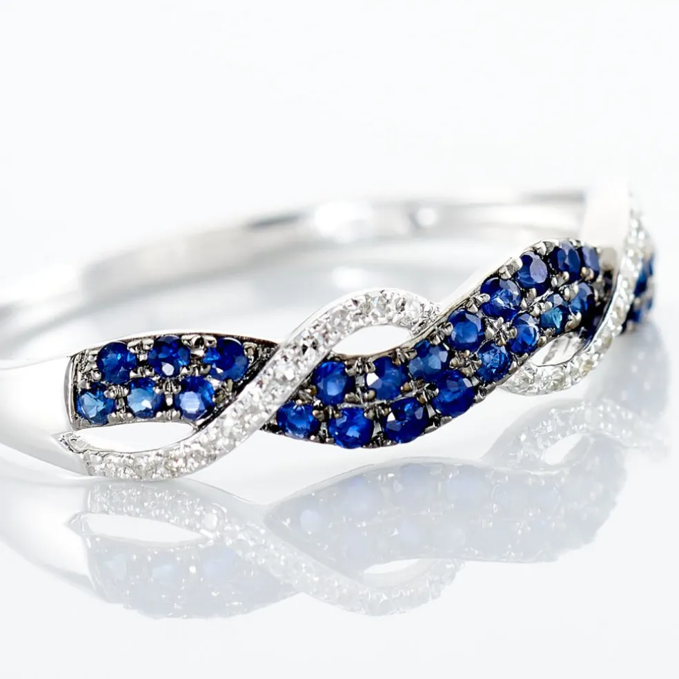 Bague Dimitria Or Blanc Saphir Et Diamant