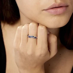 Bague Dimitria Or Blanc Saphir Et Diamant