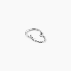 Bague D'oreille Unitaire Sara Argent Blanc