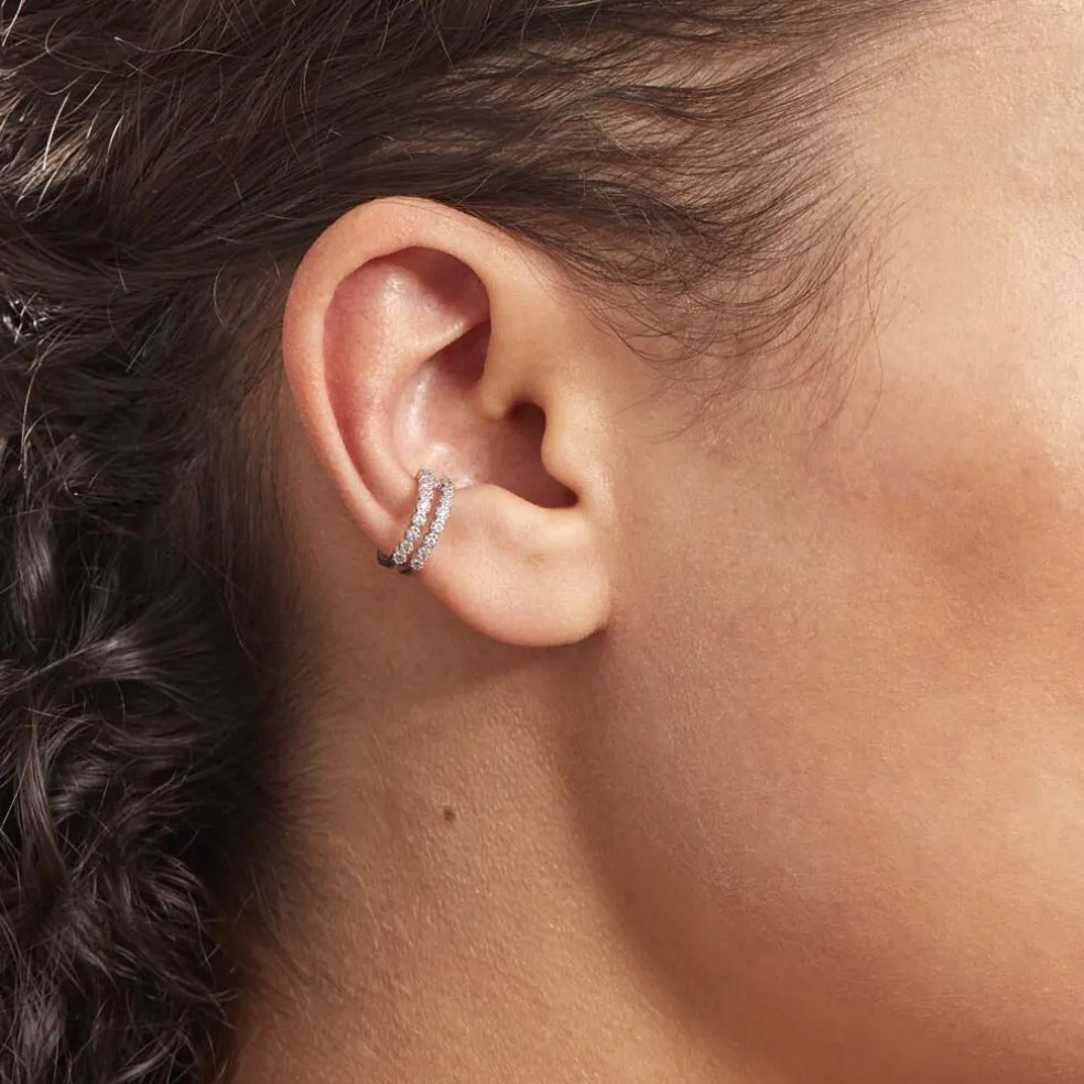 Bague D'oreille Unitaire Widar Argent Blanc Oxyde