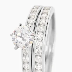 Bague Double Jeu Argent Blanc Oxyde De Zirconium