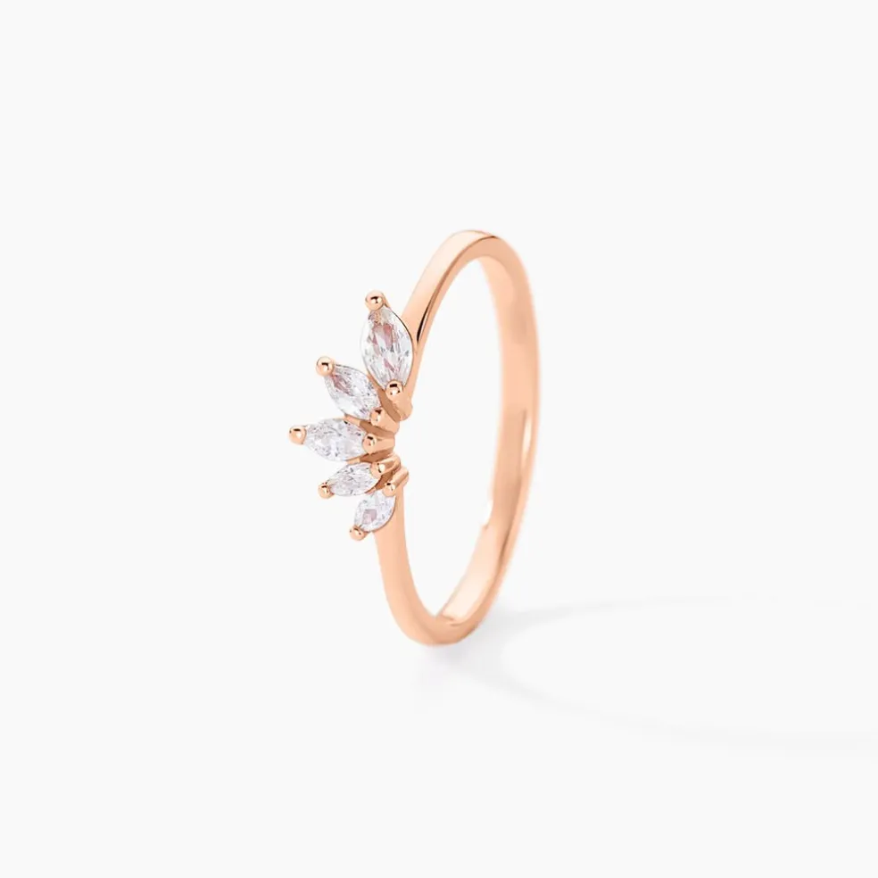 Bague Duchesse Argent Rose Oxyde De Zirconium