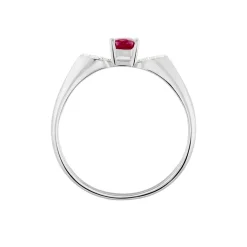 Bague Edgina Or Blanc Rubis Et Diamant