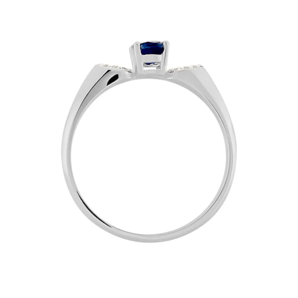 Bague Edgina Or Blanc Saphir Et Diamant