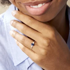 Bague Edgina Or Blanc Saphir Et Diamant