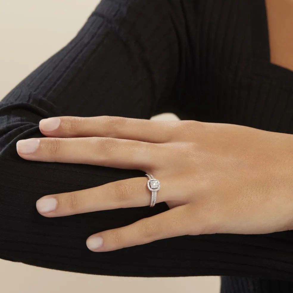 Bague Eleonoora Platine Blanc Diamant