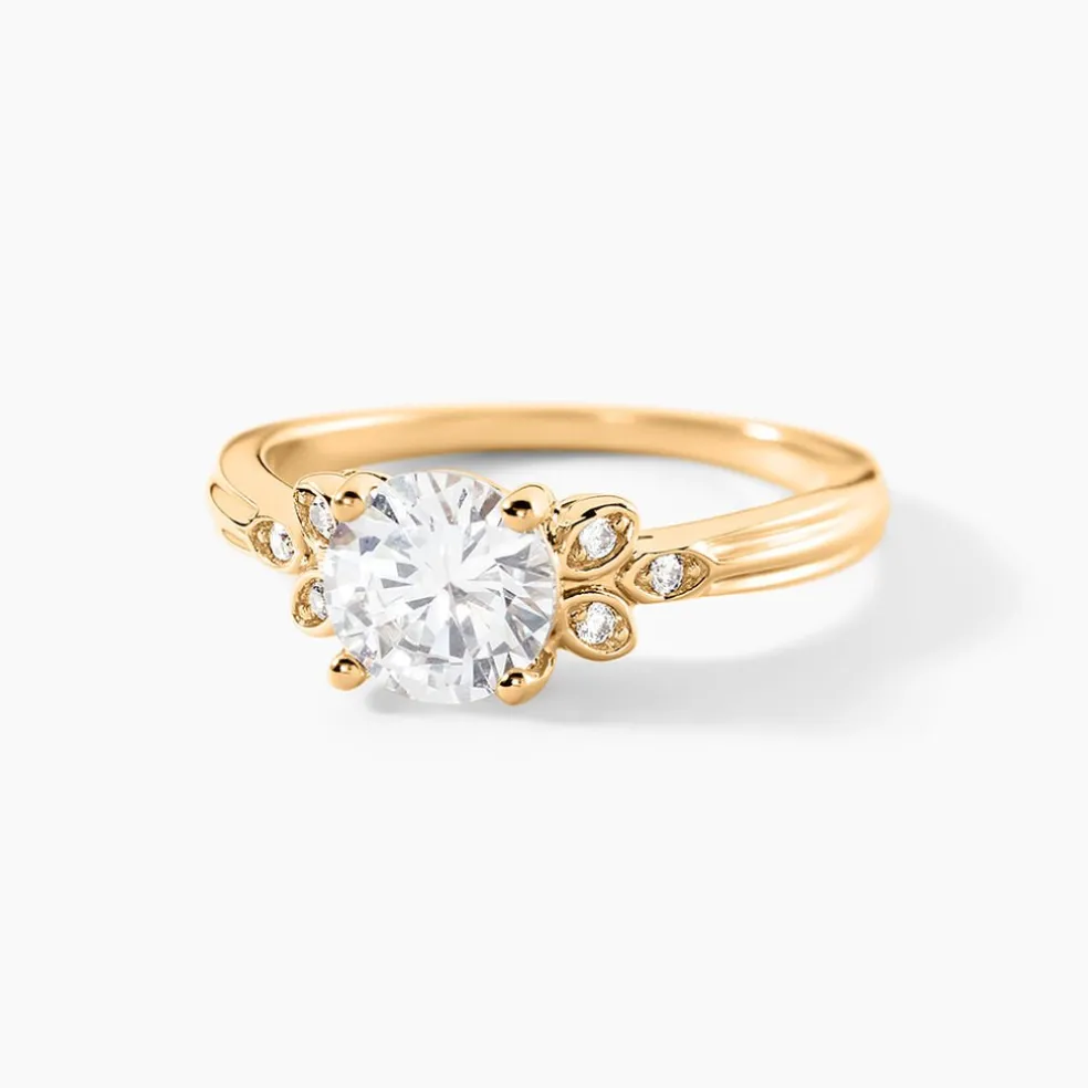 Bague Elka Plaque Or Jaune Oxyde De Zirconium