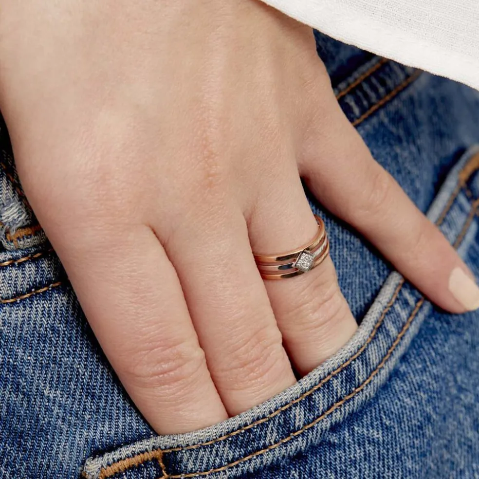 Bague Elsa Or Bicolore Diamant