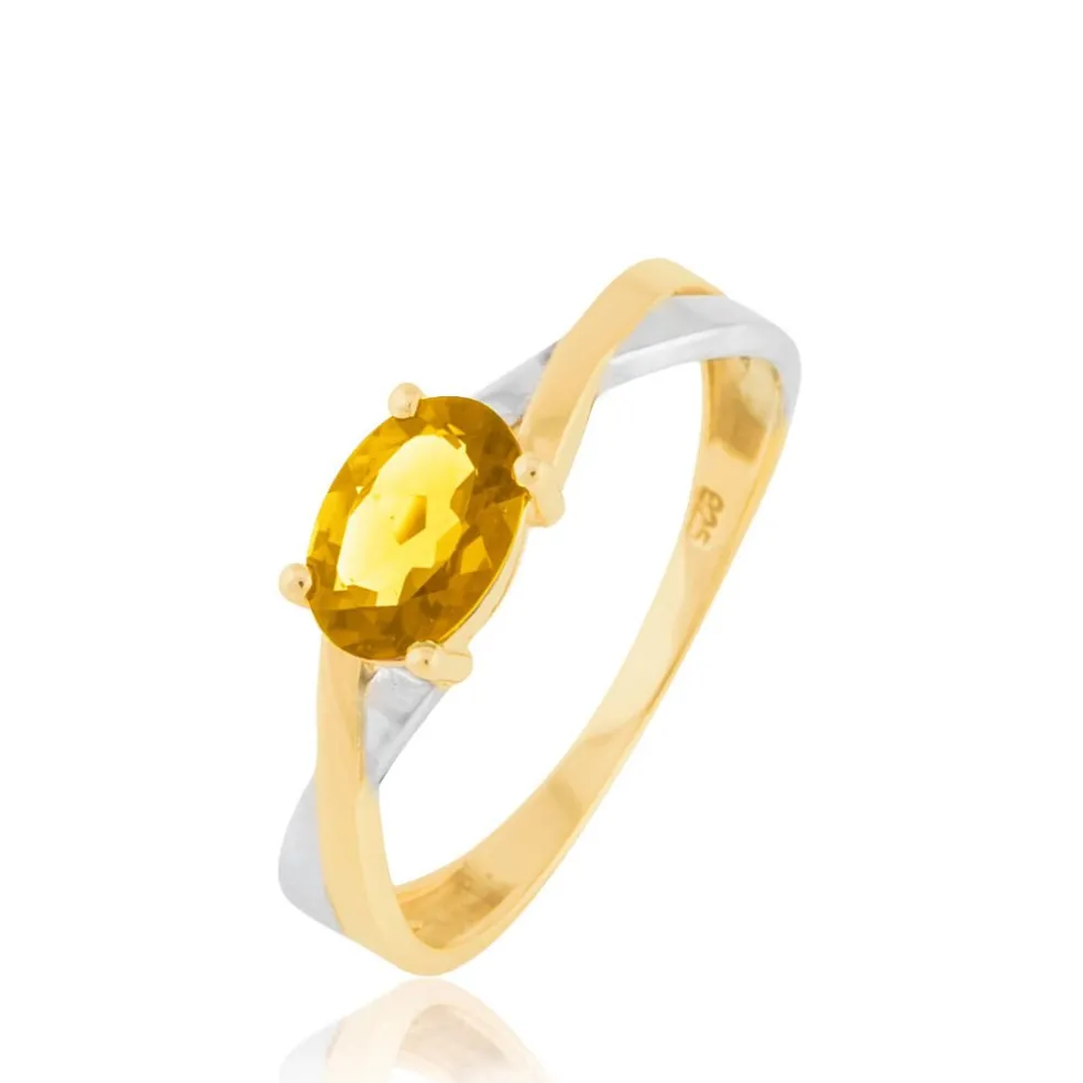 Bague Emeline Or Bicolore Citrine