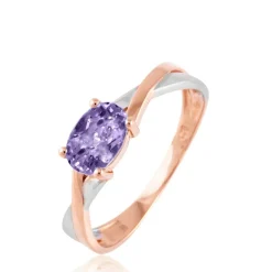Bague Emeline Or Bicolore Amethyste