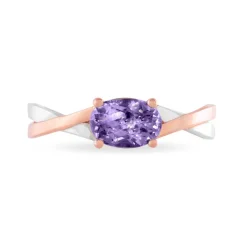 Bague Emeline Or Bicolore Amethyste