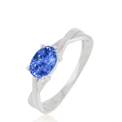 Bague Emeline Or Blanc Saphir