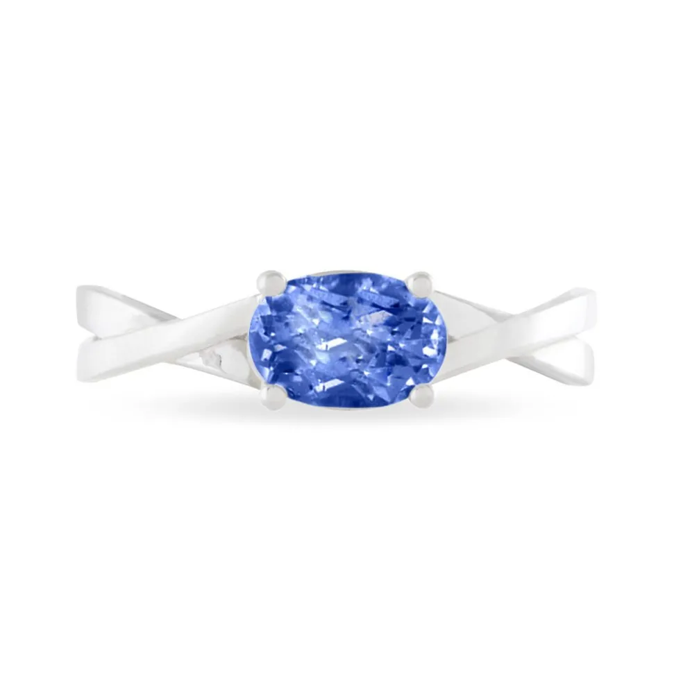 Bague Emeline Or Blanc Saphir