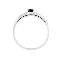 Bague Emeralina Or Blanc Saphir Et Diamant