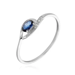 Bague Emotion Or Blanc Saphir Diamant