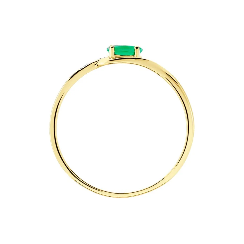 Bague Emotion Or Jaune Emeraude Diamant