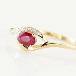 Bague Emotion Or Jaune Rubis Diamant