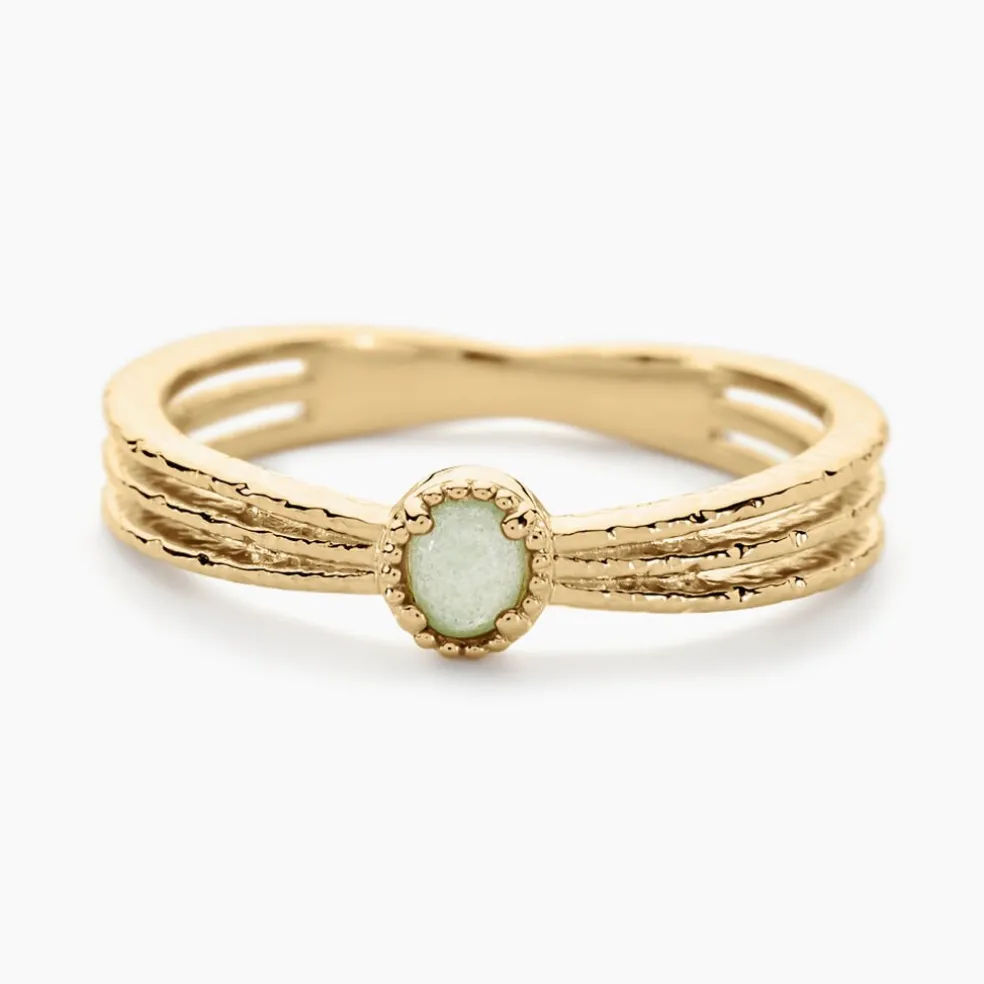 Bague Ensoleillée Plaqué Or Jaune Aventurine