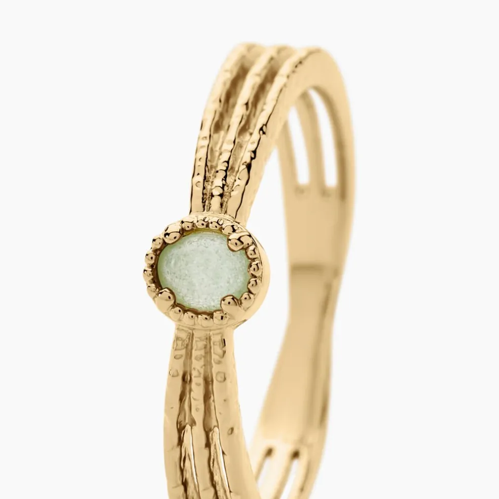 Bague Ensoleillée Plaqué Or Jaune Aventurine
