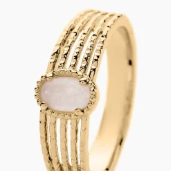 Bague Ensoleillée Plaqué Or Jaune Quartz