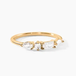 Bague Estela Plaque Or Jaune Oxyde De Zirconium