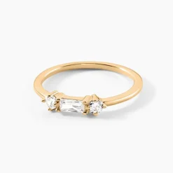 Bague Estela Plaque Or Jaune Oxyde De Zirconium