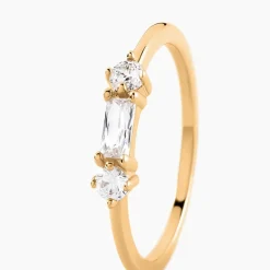 Bague Estela Plaque Or Jaune Oxyde De Zirconium