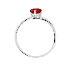 Bague Eva Or Blanc Grenat Et Diamant