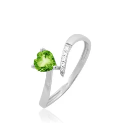 Bague Eva Or Blanc Péridot Et Diamant