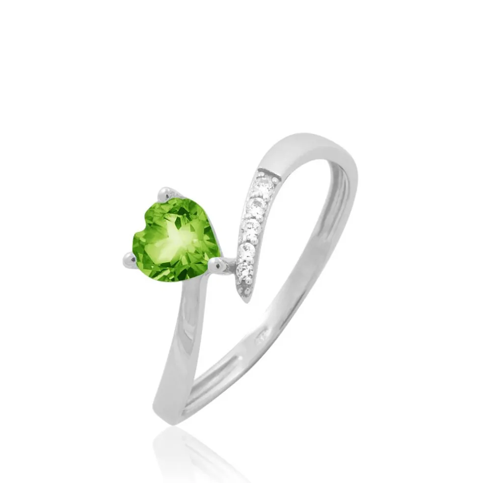 Bague Eva Or Blanc Péridot Et Diamant