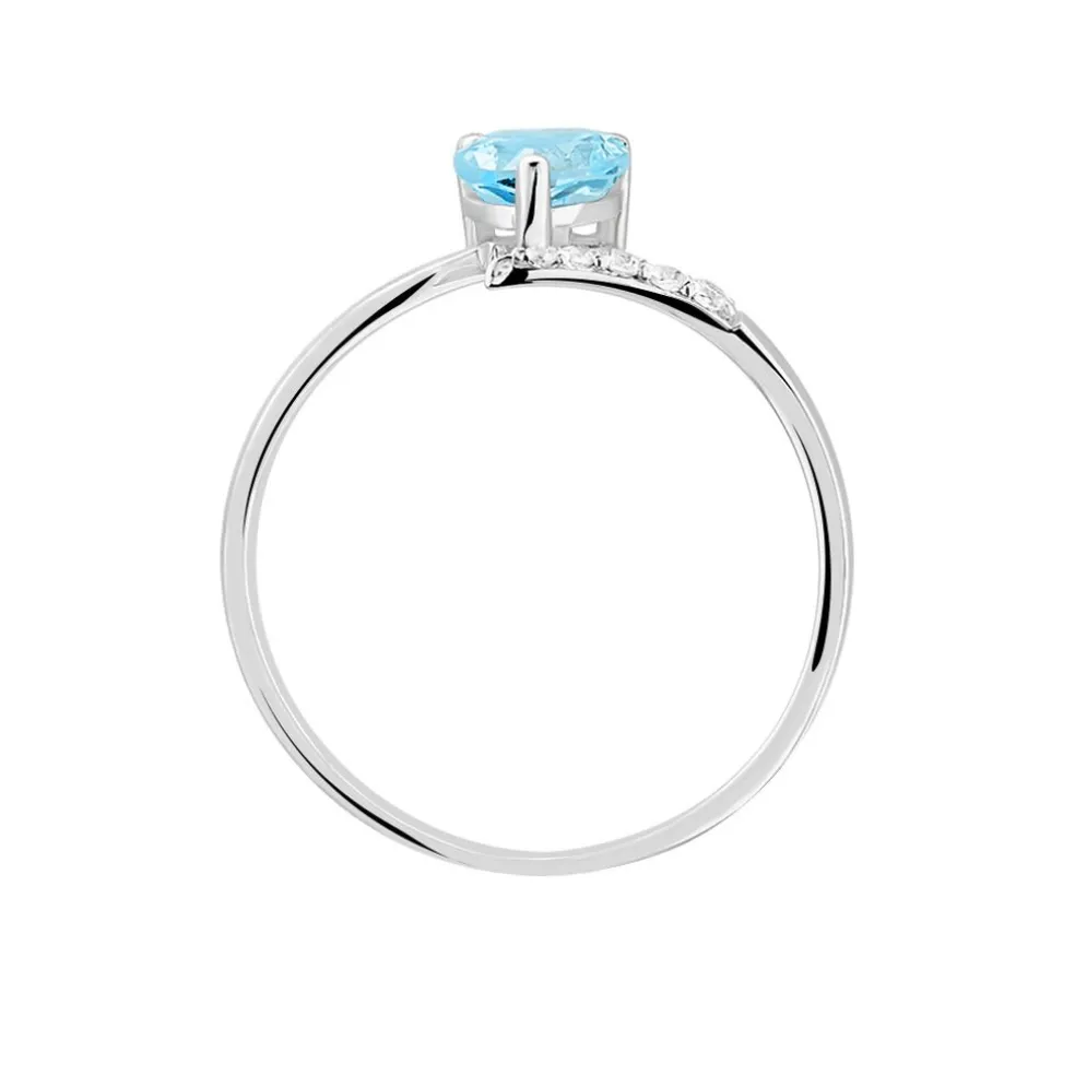 Bague Eva Or Blanc Topaze Et Diamant