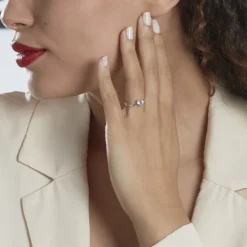 Bague Eva Or Blanc Topaze Et Diamant