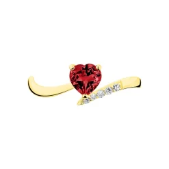 Bague Eva Or Jaune Grenat Et Diamant