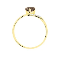 Bague Eva Or Jaune Quartz Et Diamant