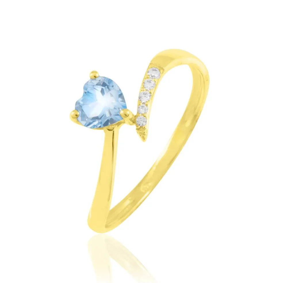 Bague Eva Or Jaune Topaze Et Diamant