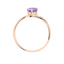 Bague Eva Or Rose Amethyste Et Diamant