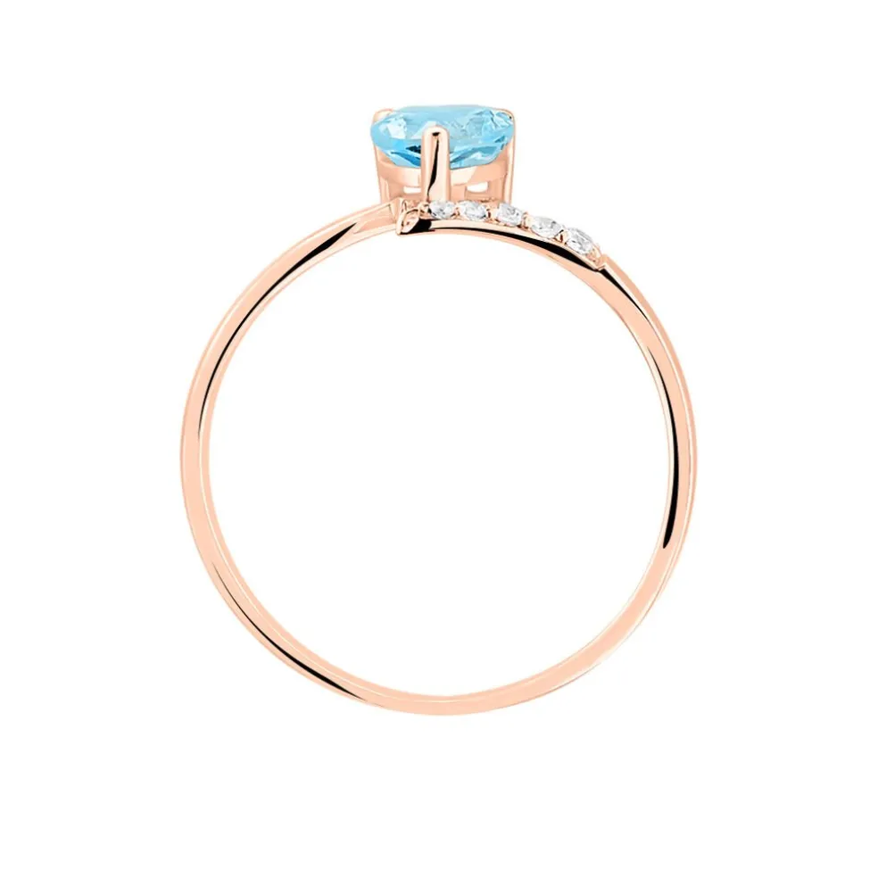 Bague Eva Or Rose Topaze Et Diamant