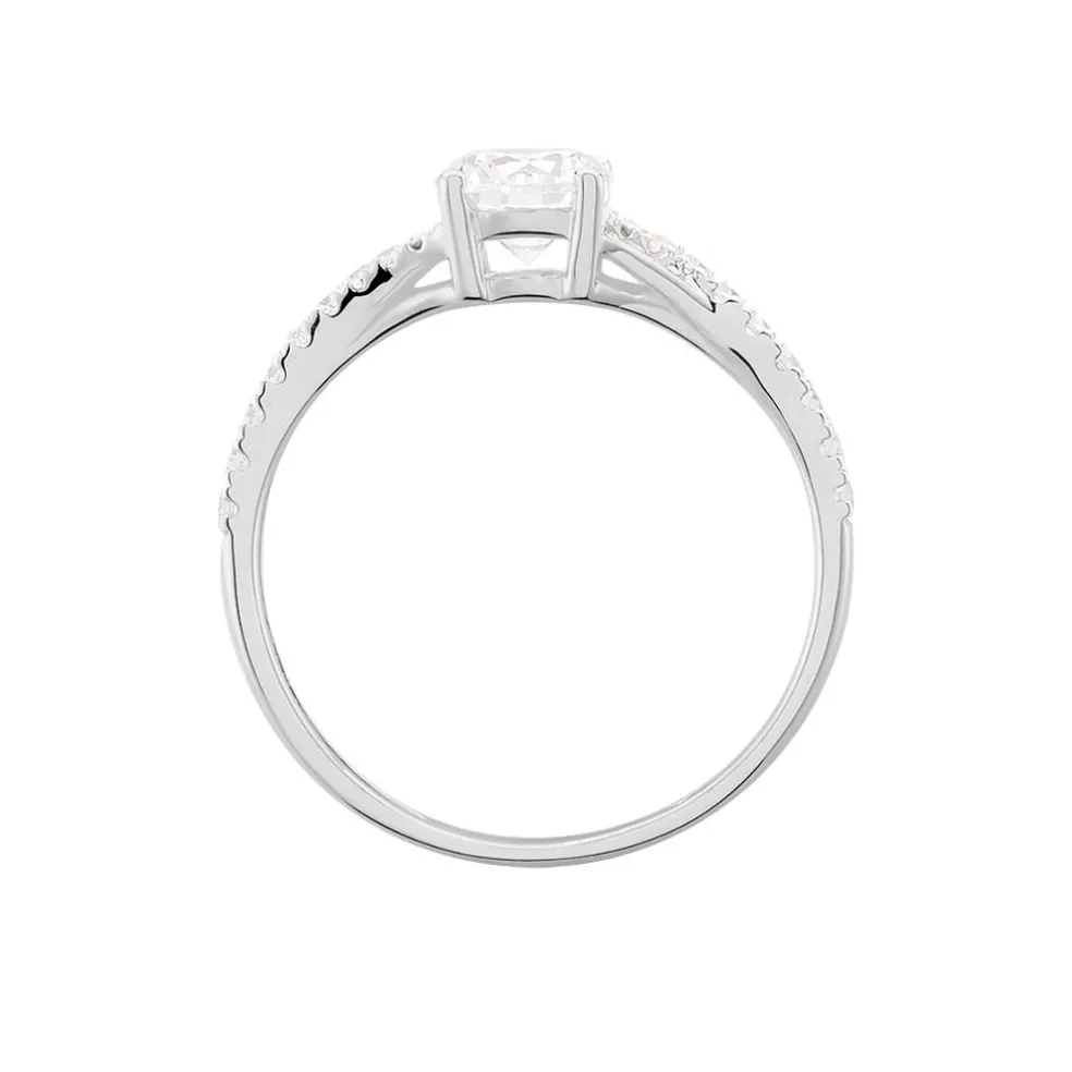 Bague Evita Or Blanc Oxyde De Zirconium