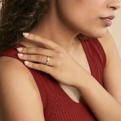 Bague Evita Or Blanc Oxyde De Zirconium