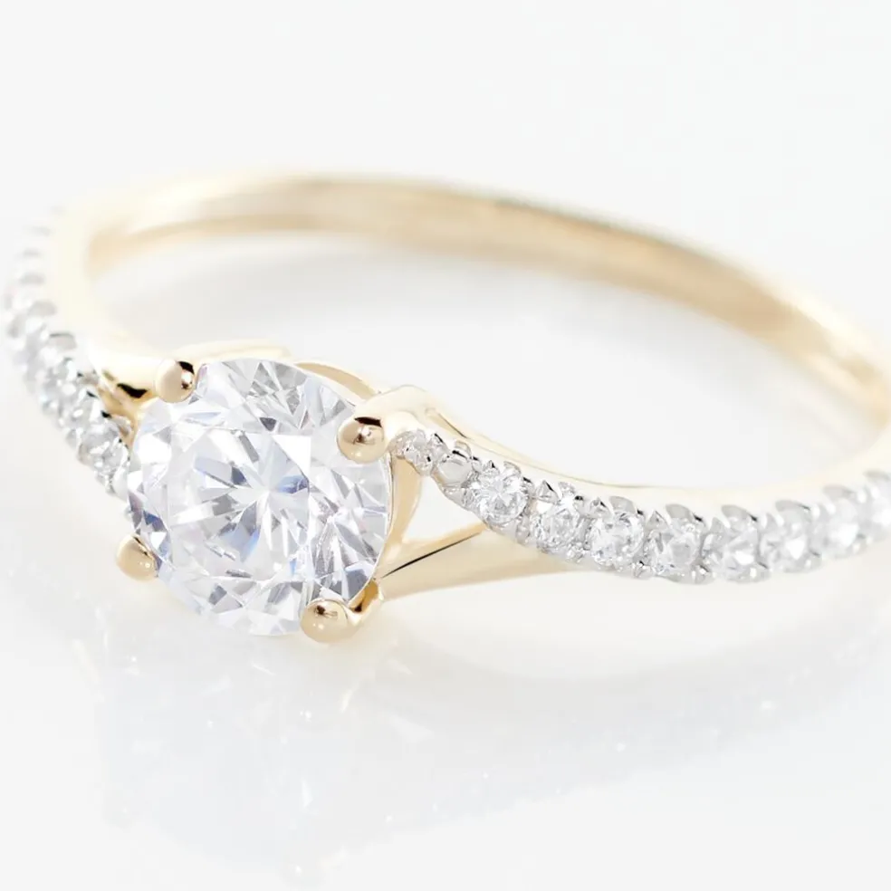 Bague Evita Or Jaune Oxyde De Zirconium