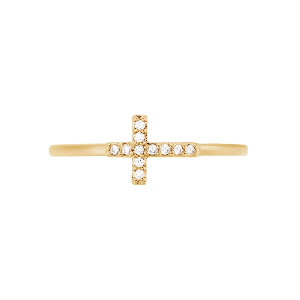 Bague Fatos Plaqué Or Jaune Oxyde De Zirconium