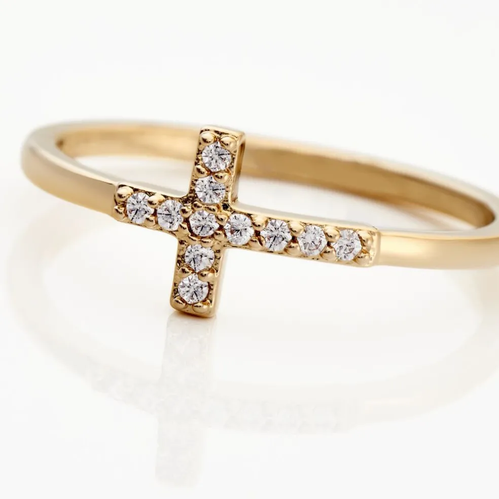 Bague Fatos Plaqué Or Jaune Oxyde De Zirconium