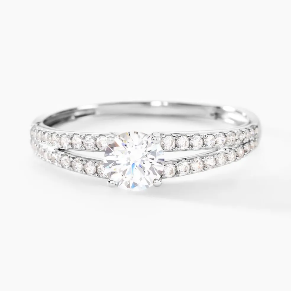 Bague Fina Or Blanc Oxyde De Zirconium